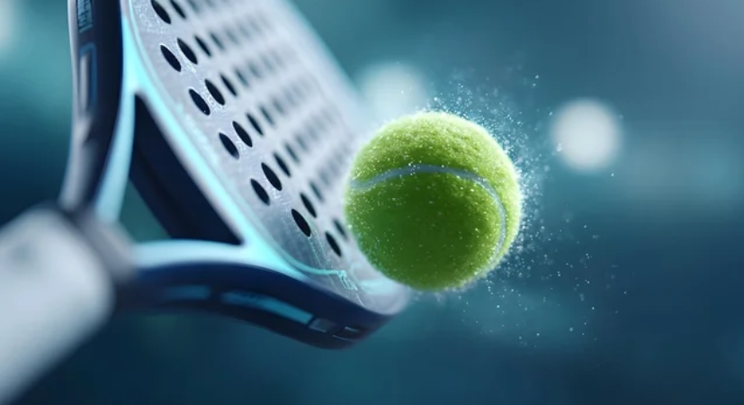 Raqueta y pelota de pádel